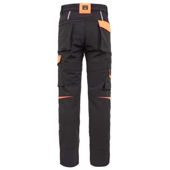 SEVEN KINGS RIVAL SPODNIE SOFTSHELL OCIEPLANE CZARNY/POMARAŃCZ SEVEN KINGS. 2