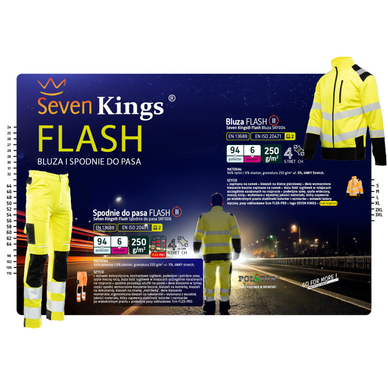 BLUZA FLASH OSTRZEGAWCZA POMARAŃCZ SKF004 KAT II SEVEN KINGS