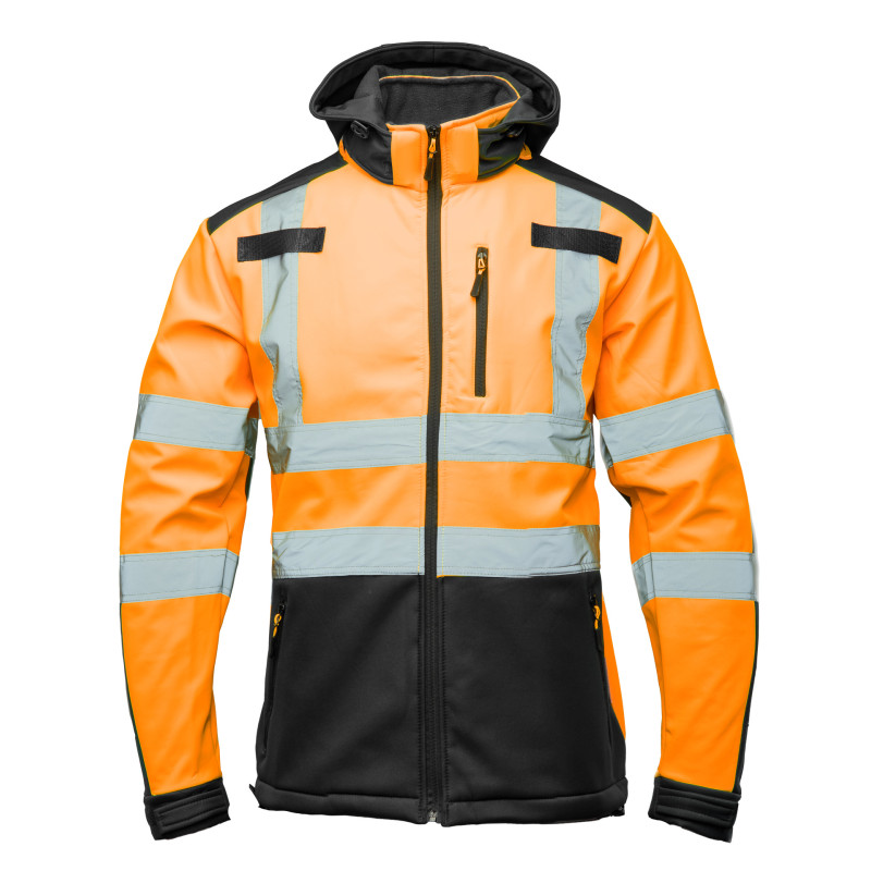SOFTSHELL WSTAWKA GRANAT BF005 Z PASAMI ODBLASK. POMARAŃCZ KAT 2 klasa2 BRIXTON FLASH
