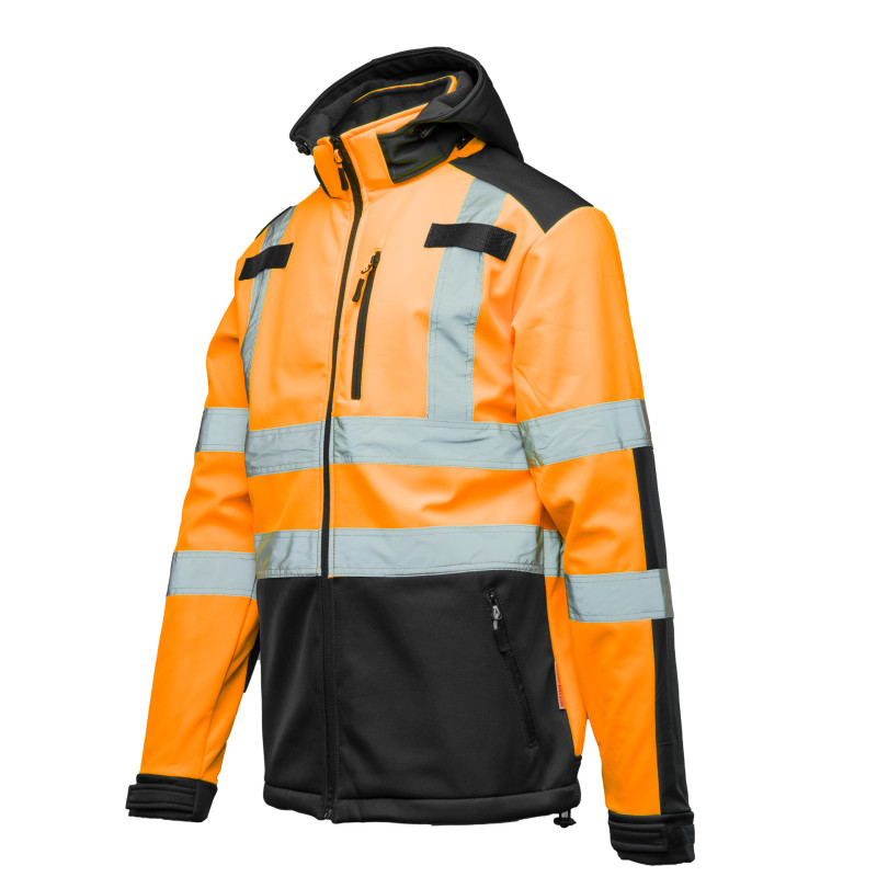 SOFTSHELL WSTAWKA GRANAT BF005 Z PASAMI ODBLASK. POMARAŃCZ KAT 2 klasa2 BRIXTON FLASH