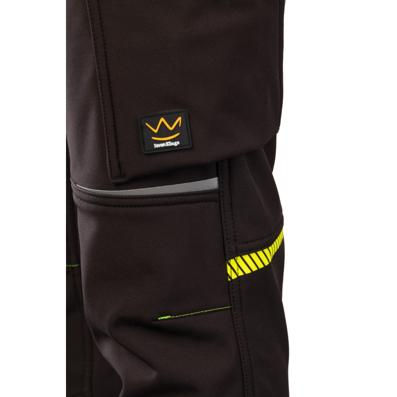SEVEN KINGS RIVAL SPODNIE SOFTSHELL OCIEPLANE CZARNY/ŻÓŁTY SEVEN_KINGS