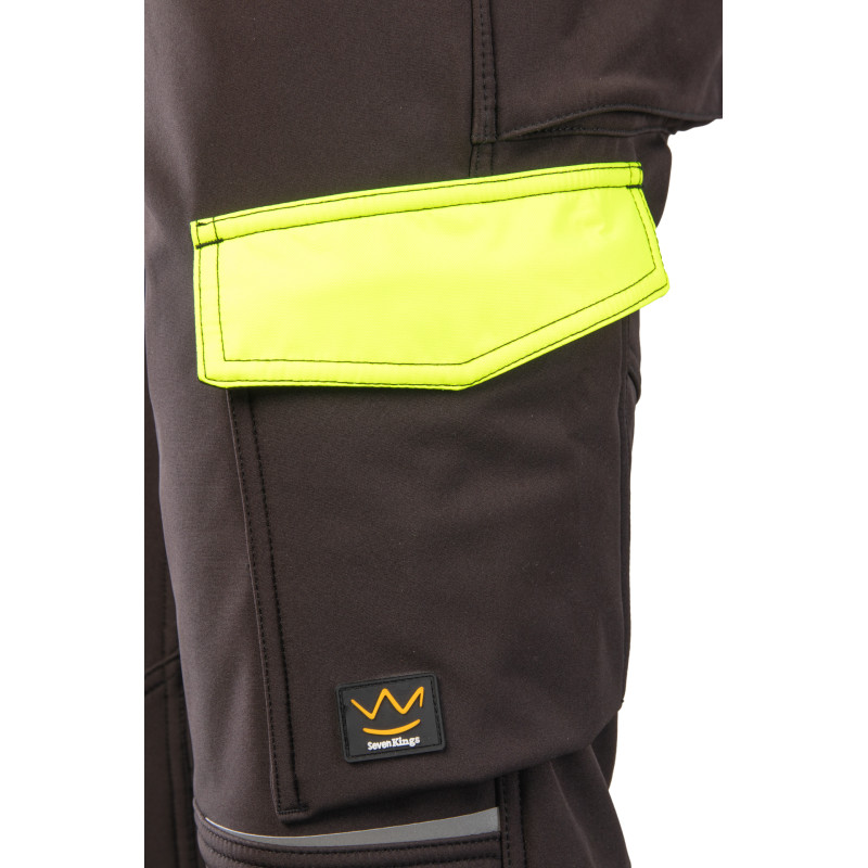 SEVEN KINGS RIVAL SPODNIE SOFTSHELL OCIEPLANE CZARNY/ŻÓŁTY SEVEN_KINGS