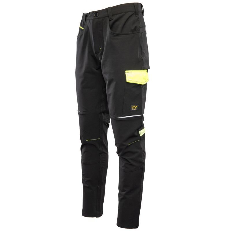 RIVAL SPODNIE SOFTSHELL CZARNY/ŻÓŁTY SEVEN KINGS