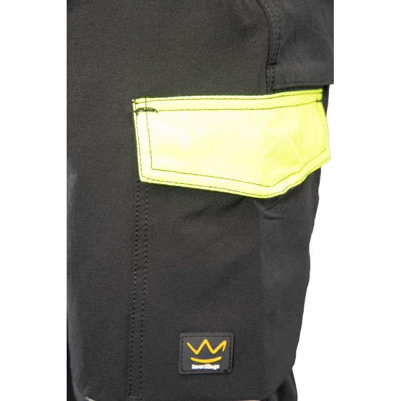 RIVAL SPODNIE SOFTSHELL CZARNY/ŻÓŁTY SEVEN KINGS