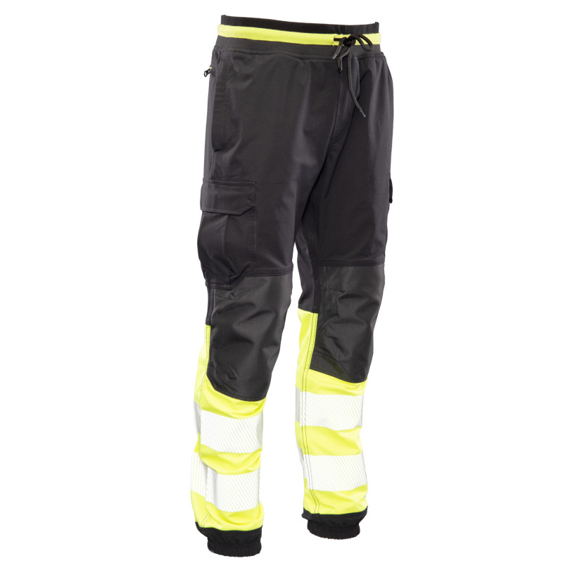 FLASH JOGGER SPODNIE SKF03Y CZARNY/ŻÓŁTY KAT II SEVEN KINGS