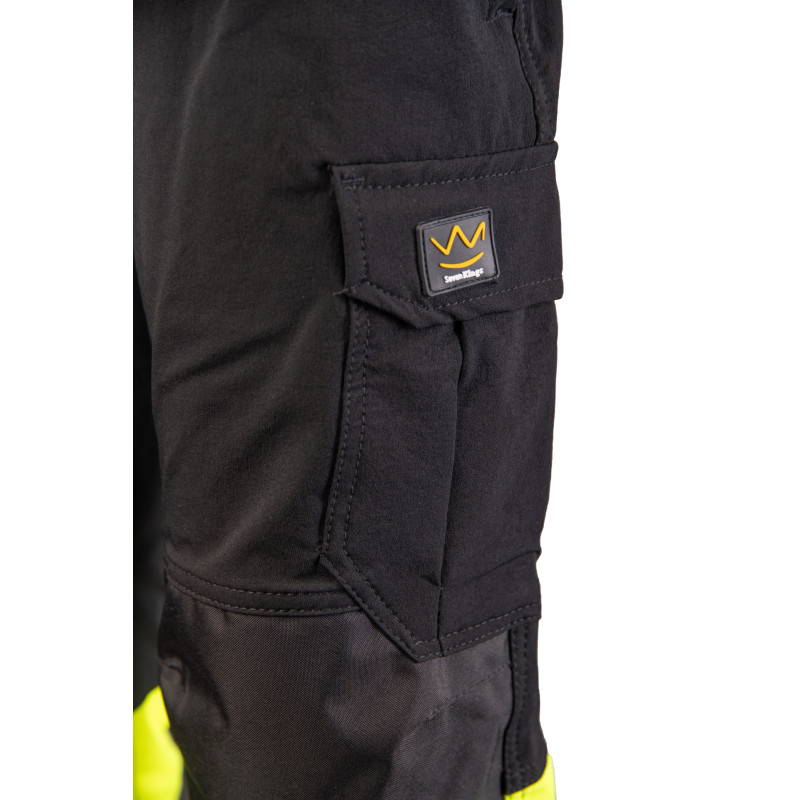 FLASH JOGGER SPODNIE SKF03Y CZARNY/ŻÓŁTY KAT II SEVEN KINGS
