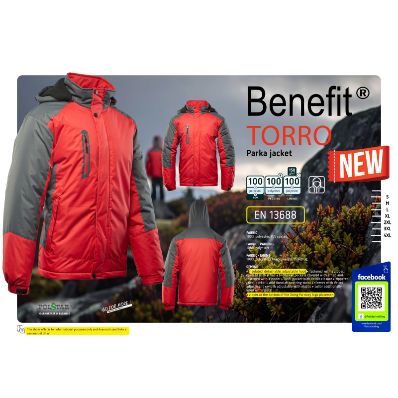BENEFIT TORRO KURTKA STALOWY/CZERWONY BENEFIT