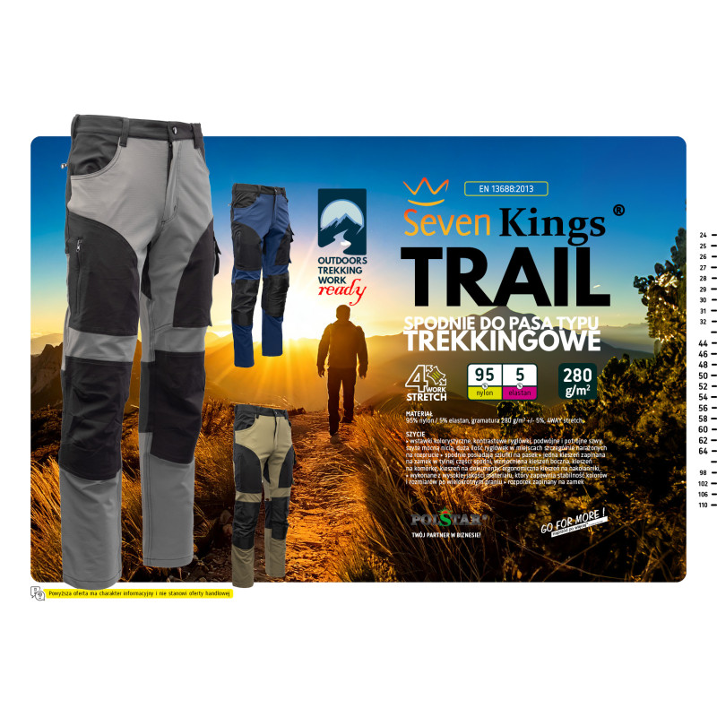 TRAIL SPODNIE DO PASA GRANAT/CZARNY SEVEN KINGS
