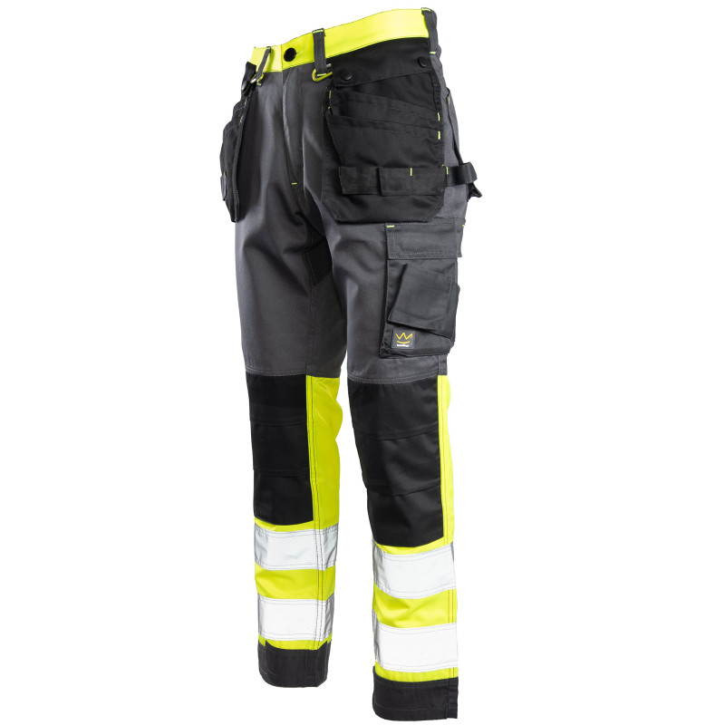 SPODNIE DO PASA FLASH STALOWO/ŻÓŁTY KAT. II SKF01Y SEVEN KINGS