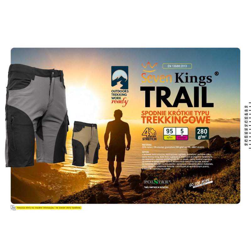TRAIL SPODNIE KRÓTKIE STAL/CZARNY SEVEN KINGS