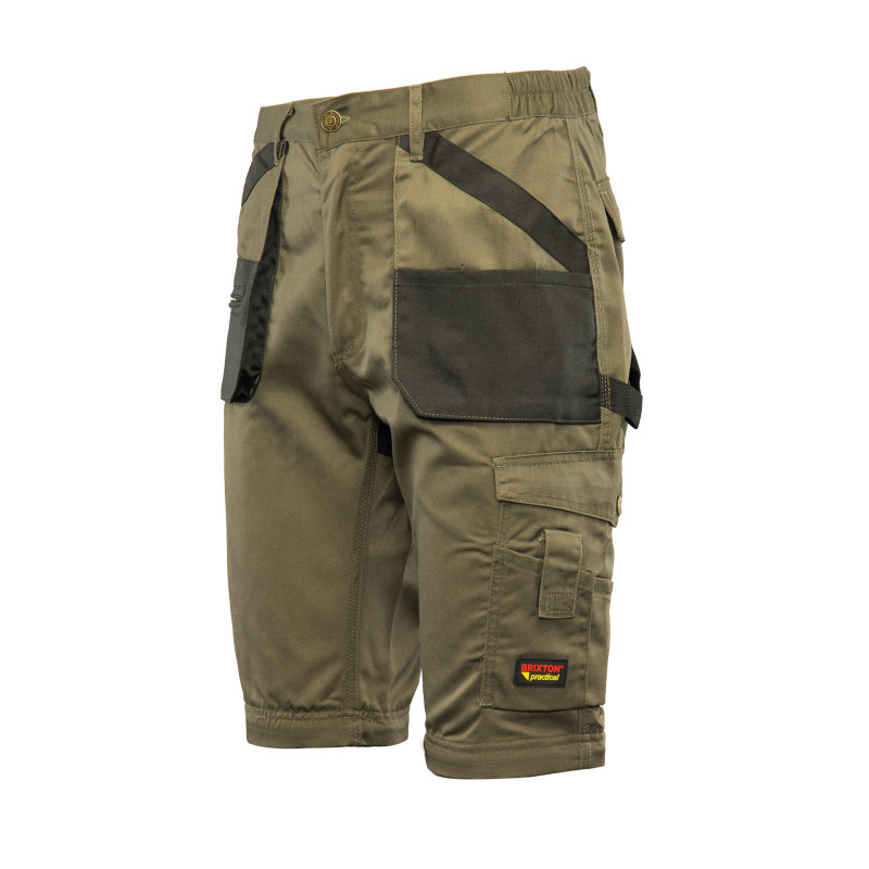 SPODNIE DO PASA KHAKI - ODPINANE NOGAWKI BRIXTON PRACTICAL