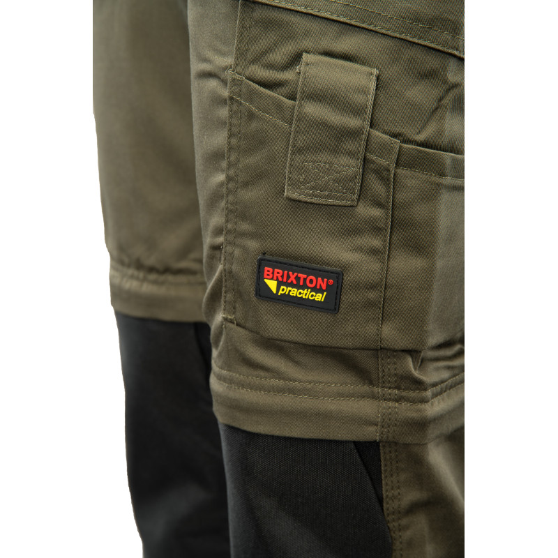 SPODNIE DO PASA KHAKI - ODPINANE NOGAWKI BRIXTON PRACTICAL