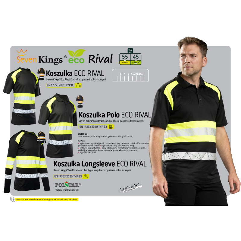 ECO RIVAL KOSZULKA LONGSLEEVE CZARNY/POMARAŃCZ SEVEN KINGS