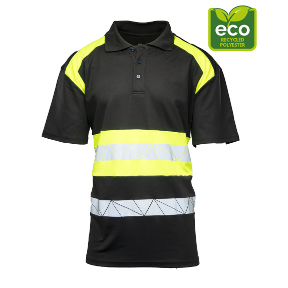ECO RIVAL KOSZULKA POLO CZARNY/ŻÓŁTY SEVEN KINGS