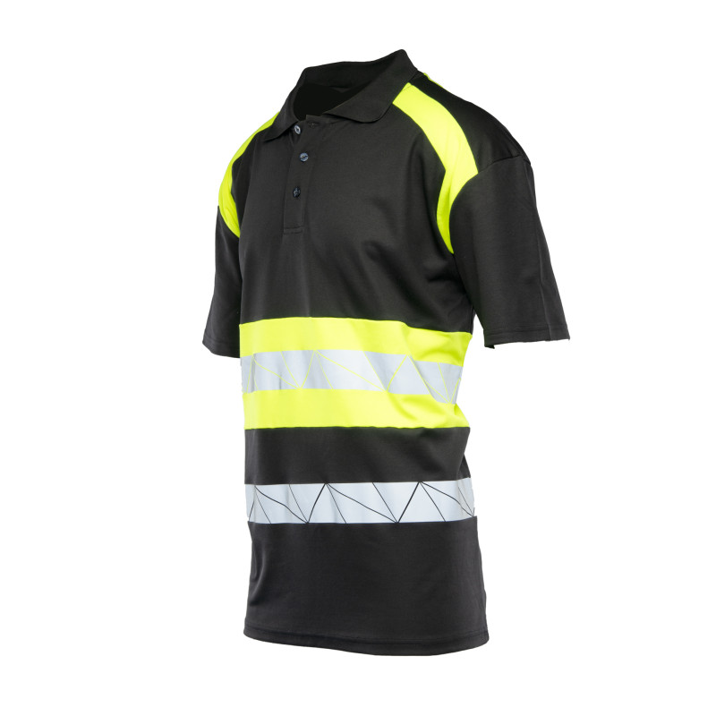 ECO RIVAL KOSZULKA POLO CZARNY/ŻÓŁTY SEVEN KINGS