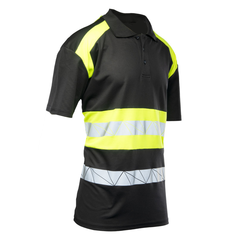 ECO RIVAL KOSZULKA POLO CZARNY/ŻÓŁTY SEVEN KINGS