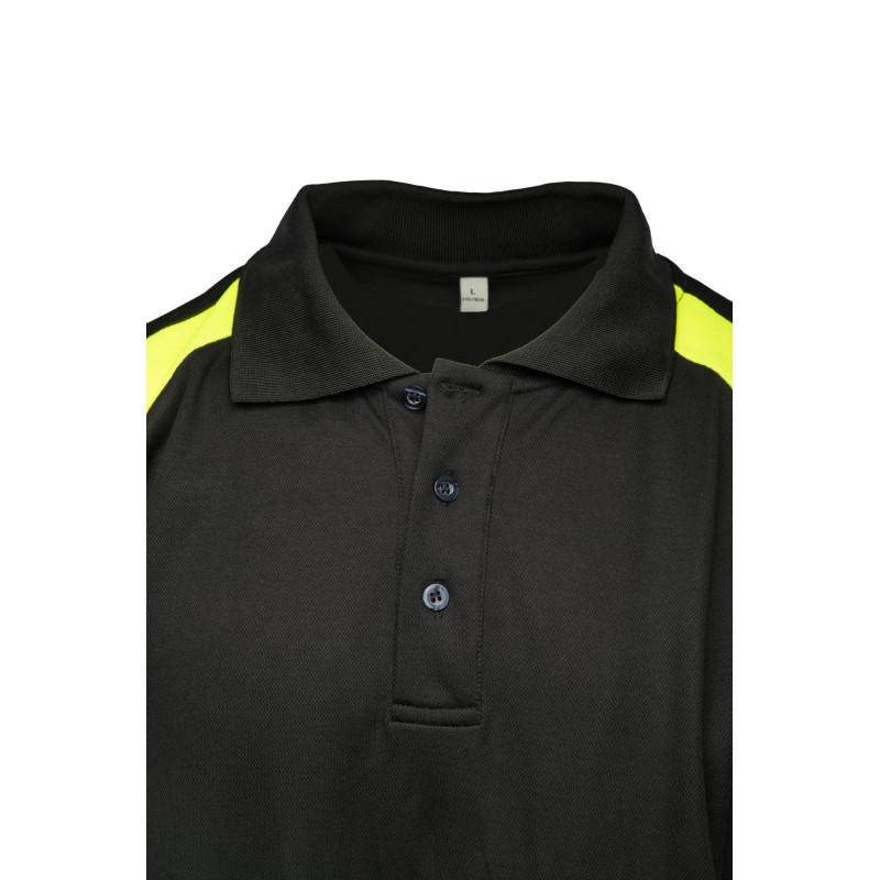 ECO RIVAL KOSZULKA POLO CZARNY/ŻÓŁTY SEVEN KINGS