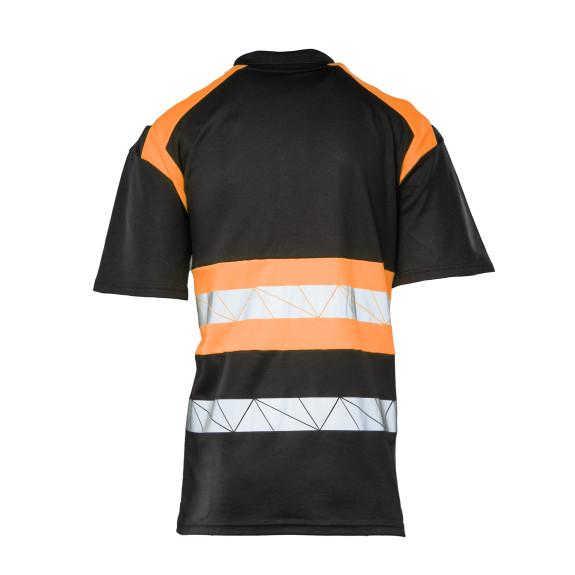 ECO RIVAL KOSZULKA POLO CZARNY/POMARAŃCZ SEVEN KINGS 2