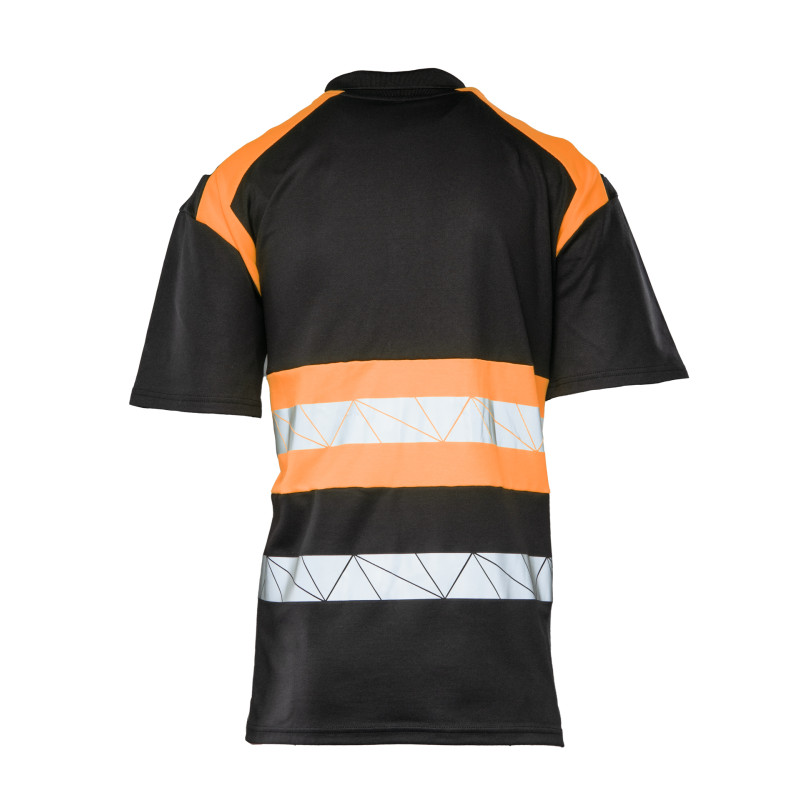 ECO RIVAL KOSZULKA POLO CZARNY/POMARAŃCZ SEVEN KINGS