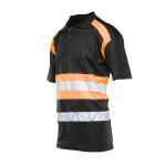 ECO RIVAL KOSZULKA POLO CZARNY/POMARAŃCZ SEVEN KINGS