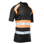 ECO RIVAL KOSZULKA POLO CZARNY/POMARAŃCZ SEVEN KINGS