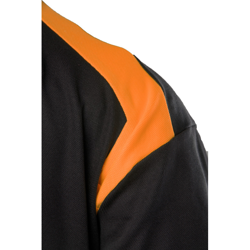 ECO RIVAL KOSZULKA POLO CZARNY/POMARAŃCZ SEVEN KINGS