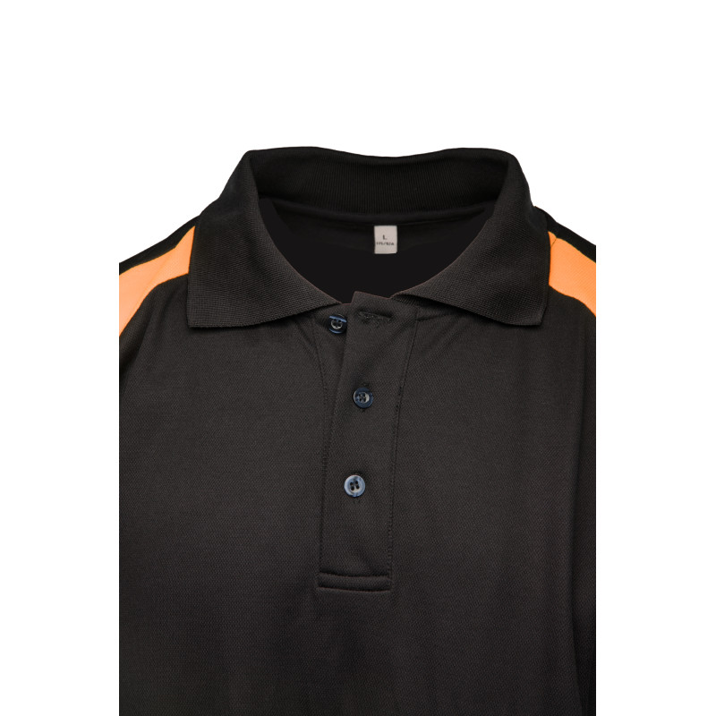 ECO RIVAL KOSZULKA POLO CZARNY/POMARAŃCZ SEVEN KINGS