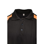 ECO RIVAL KOSZULKA POLO CZARNY/POMARAŃCZ SEVEN KINGS