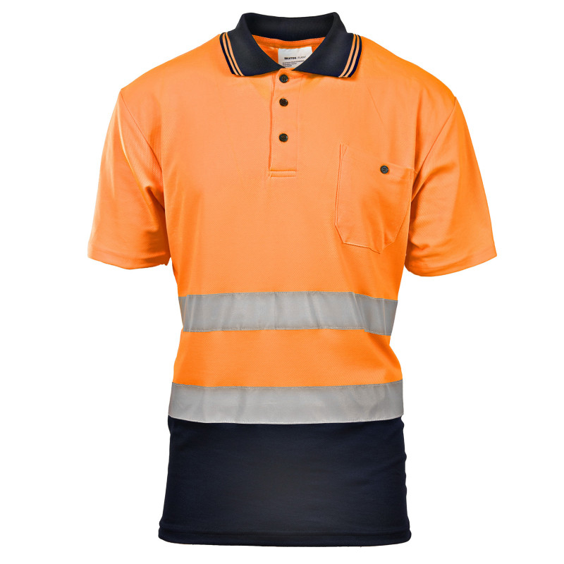 KOSZULKA POLO 50/50 POMARAŃCZ KAT. II BF012 BRIXTON FLASH