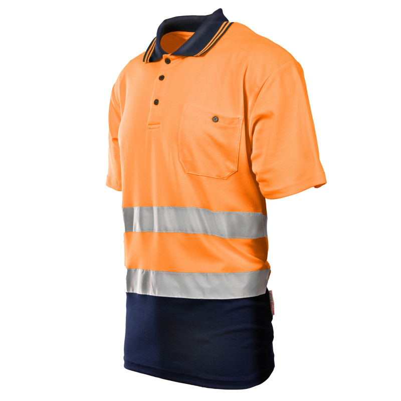 KOSZULKA POLO 50/50 POMARAŃCZ KAT. II BF012 BRIXTON FLASH
