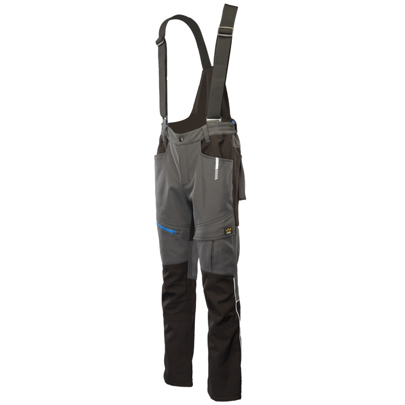 TOPAZ TOPAZ SPODNIE SOFTSHELL OCIEPLANE STAL/CZARNY SEVEN_KINGS