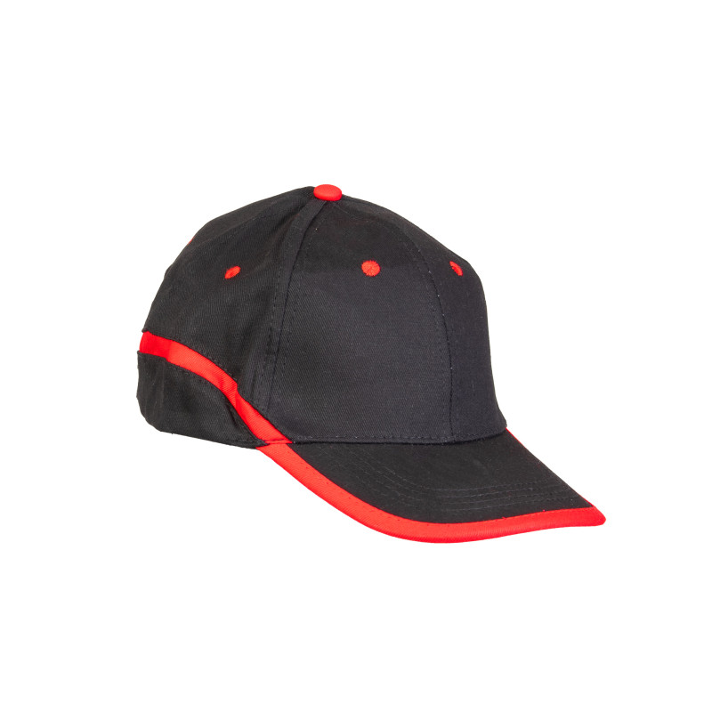 CZAPKA BASEBALL CZARNO-CZERWONA BASEBALL